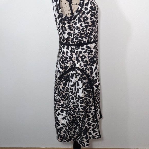 NWT Adrianna Papell Leopard Animal Print Dress - Mesh Piping size 10 - Picture 8 of 11